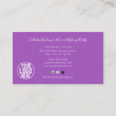 Paarse Roze Holograaf Glitter Confetti Salon Busin Visitekaartje (Achterkant)