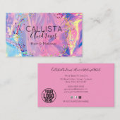 Paarse Roze Holograaf Glitter Confetti Salon Busin Visitekaartje (Voorkant / Achterkant)