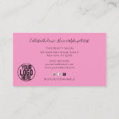 Paarse Roze Holograaf Glitter Confetti Salon Visitekaartje (Achterkant)