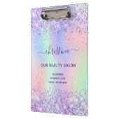 Paarse roze holografische business klembord (Links)