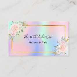 Paarse roze holografische foto qr code visitekaartje