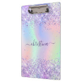 Paarse roze holografische naam klembord (Links)