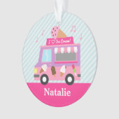 Paarse roze ijsje voor vrachtwagens ornament (voorkant)