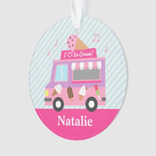 Paarse roze ijsje voor vrachtwagens ornament (voorkant)