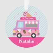 Paarse roze ijsje voor vrachtwagens ornament (voorkant)