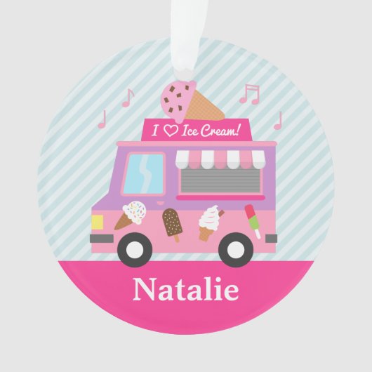 Paarse roze ijsje voor vrachtwagens ornament (voorkant)