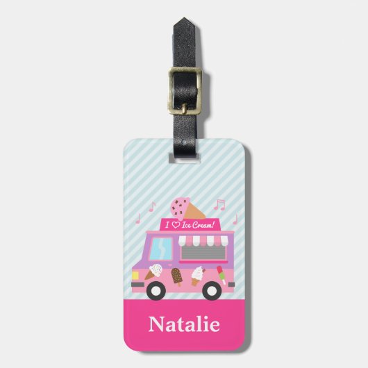 Paarse roze ijskap voor meisjes bagagelabel (Voorkant verticaal)