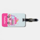 Paarse roze ijskap voor meisjes bagagelabel (Achterkant horizontaal)