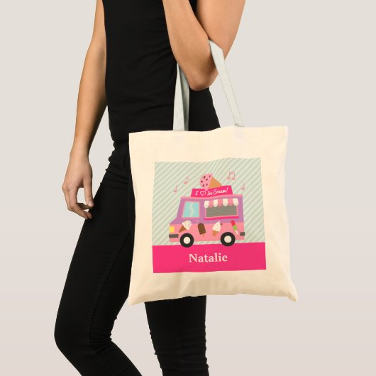 Paarse roze ijskap voor meisjes tote bag (Voorkant (product))