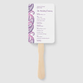 Paarse & Roze Indische Paisley Huwelijksprogramma Handwaaier (Achterkant)
