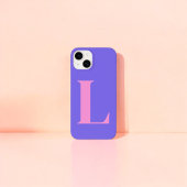 Paarse Roze Initiaal Gepersonaliseerd Monogram Ont Case-Mate iPhone Case