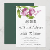 PAARSE ROZE INKT WATERVERF FLORALE ZAKELIJKE GEBEU KAART (Voorkant / Achterkant)