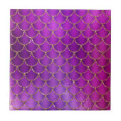 Paarse roze inktpatroon voor zeemeerminnen tegeltje (Voorkant)