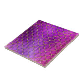 Paarse roze inktpatroon voor zeemeerminnen tegeltje (Zijkant)