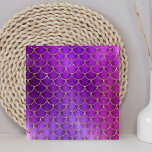 Paarse roze inktpatroon voor zeemeerminnen tegeltje<br><div class="desc">Dit girale ontwerp kenmerkt het patroon van paarse en roze zeemeerminnen in faux goudglitter.</div>