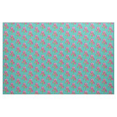 Paarse roze iris turquoise stof (Yard (91,4 cm))