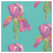 Paarse roze iris turquoise stof (Close Up)