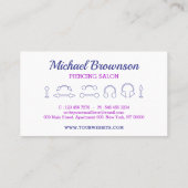 Paarse roze juwelierswinkel Boorboren Visitekaartje (Achterkant)