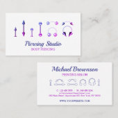 Paarse roze juwelierswinkel Boorboren Visitekaartje (Voorkant / Achterkant)