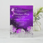 Paarse roze kerst met kristal Snowflake Kaart (Staand voorkant)