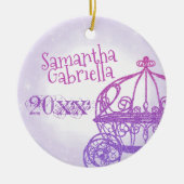 Paarse, roze kerstsierooster Quinceanera Keramisch Ornament (Voorkant)