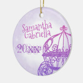 Paarse, roze kerstsierooster Quinceanera Keramisch Ornament (Links)