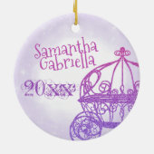 Paarse, roze kerstsierooster Quinceanera Keramisch Ornament (Achterkant)