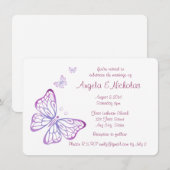 Paarse Roze Klassy Garden Butterfly Kaart (Voorkant / Achterkant)