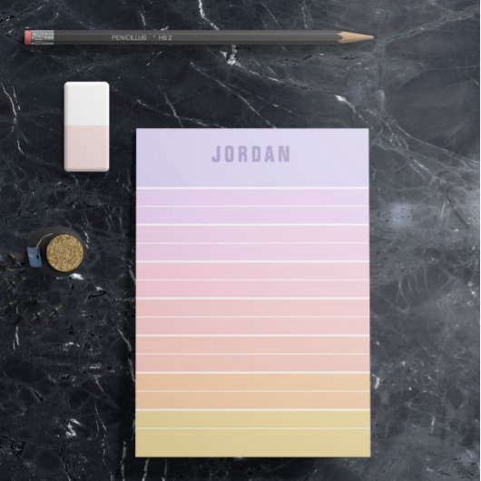 Paarse roze kleurige gele ombre-lijnen Naam toevoe Post-it® Notes