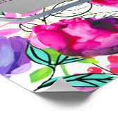 Paarse roze kleurrijke moderne Floral Poster (Hoek)