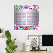Paarse roze kleurrijke moderne Floral Poster (Thuiskantoor)