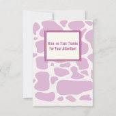 Paarse Roze Koe met Ballon baby shower Kaart (Achterkant)
