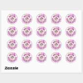 Paarse Roze Koe Patroon Dank u Ronde Sticker (Vel)