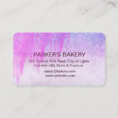 Paarse roze koekjes voor thuisbakkerij Droog Visitekaartje (Achterkant)