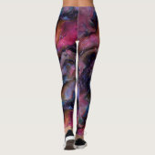 Paarse Roze Kosmisch Marmer Leggings (Achterkant)