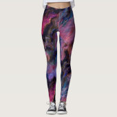 Paarse Roze Kosmisch Marmer Leggings (Voorkant)