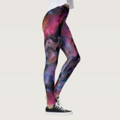 Paarse Roze Kosmisch Marmer Leggings (Rechts)