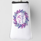 Paarse Roze Krans 80ste Verjaardag Putter Golfheadcover (Draai 90)
