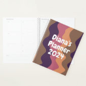 Paarse roze krommen Stripes kleurrijk Vet KUSTMAAT Planner (Display)