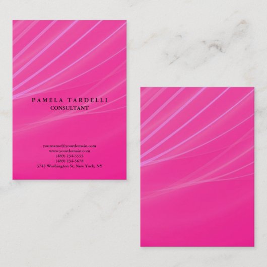 Paarse roze kwaliteit Unieke moderne vrouwtjes Visitekaartje (Voorkant / Achterkant)