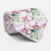 Paarse Roze Lavendel Regenboog Pastelorchideeën Stropdas (Opgerold)