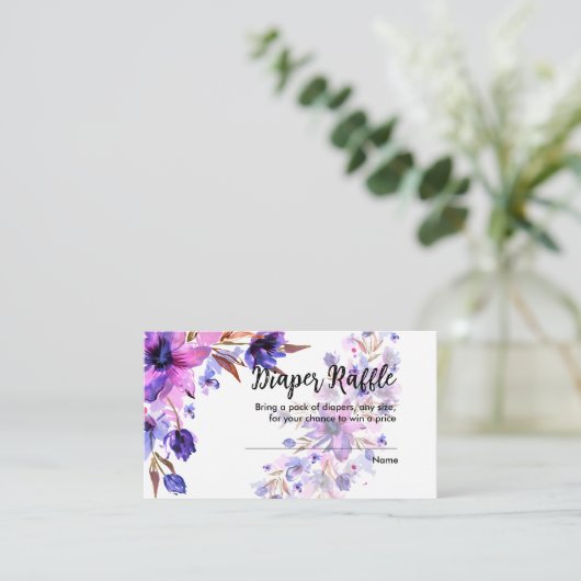 Paarse roze lavenderbloem in het luierraffinage informatiekaartje (Staand voorkant)