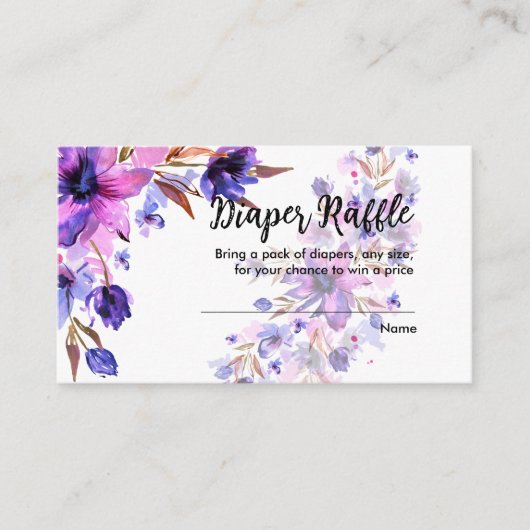 Paarse roze lavenderbloem in het luierraffinage informatiekaartje (Voorkant)