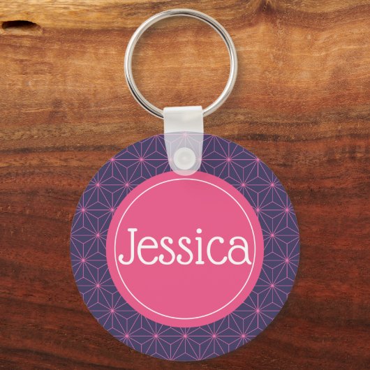 Paarse Roze Lazer Sleutelhanger (Voorkant)