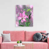 Paarse Roze Lelie Bloemen Canvas Print (Insitu (Woonkamer))