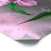 Paarse Roze Lelie Bloemen Poster Schilderen (Hoek)