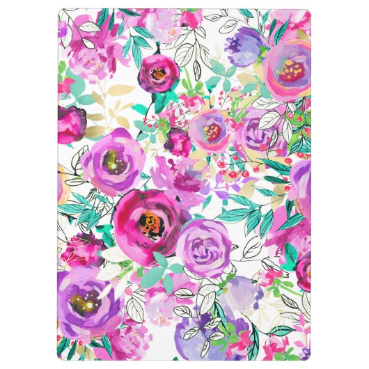 Paarse roze, licht gepersonaliseerd klembord (Achterkant)