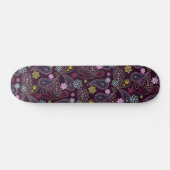 Paarse roze lichtblauwe Indische Floral Paisley Ar Persoonlijk Skateboard (Horizontaal)