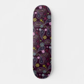 Paarse roze lichtblauwe Indische Floral Paisley Ar Persoonlijk Skateboard (Voorkant)