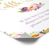 Paarse roze lichte Baby met luierafdruk Poster (Hoek)